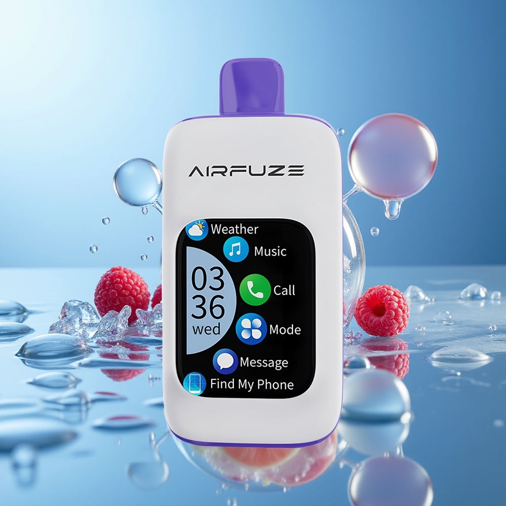 AirFuze Smart 30000 Puffów Jednorazowy Vape Niebieska Malina Lód z Wyświetlaczem TFT