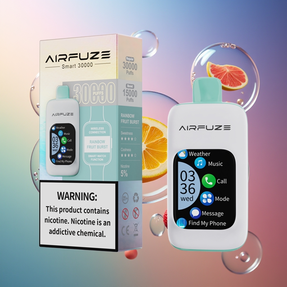 AirFuze Smart 30000 Puffs Tęczowy Owocowy Wybuch z Wyświetlaczem TFT