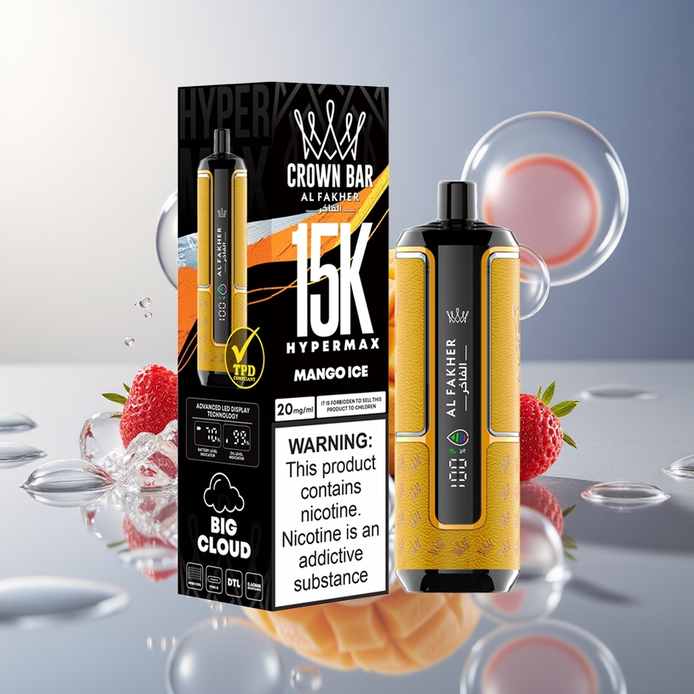 Al Fakher Crown Bar 15K Hypermax DTL Jednorazowy Vape Kit Mango Lód