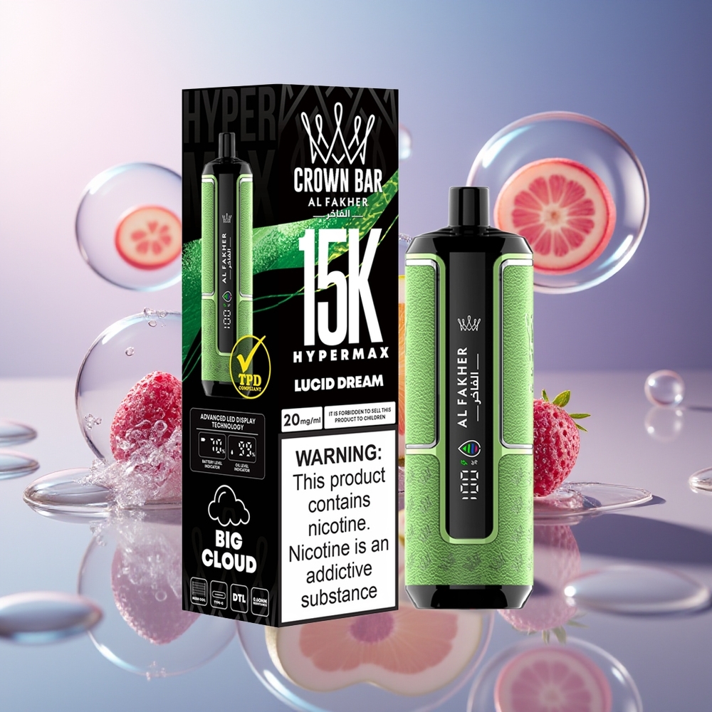 Al Fakher Crown Bar 15K Hypermax Jednorazowy Vape Kit Lucid Dream 22ml