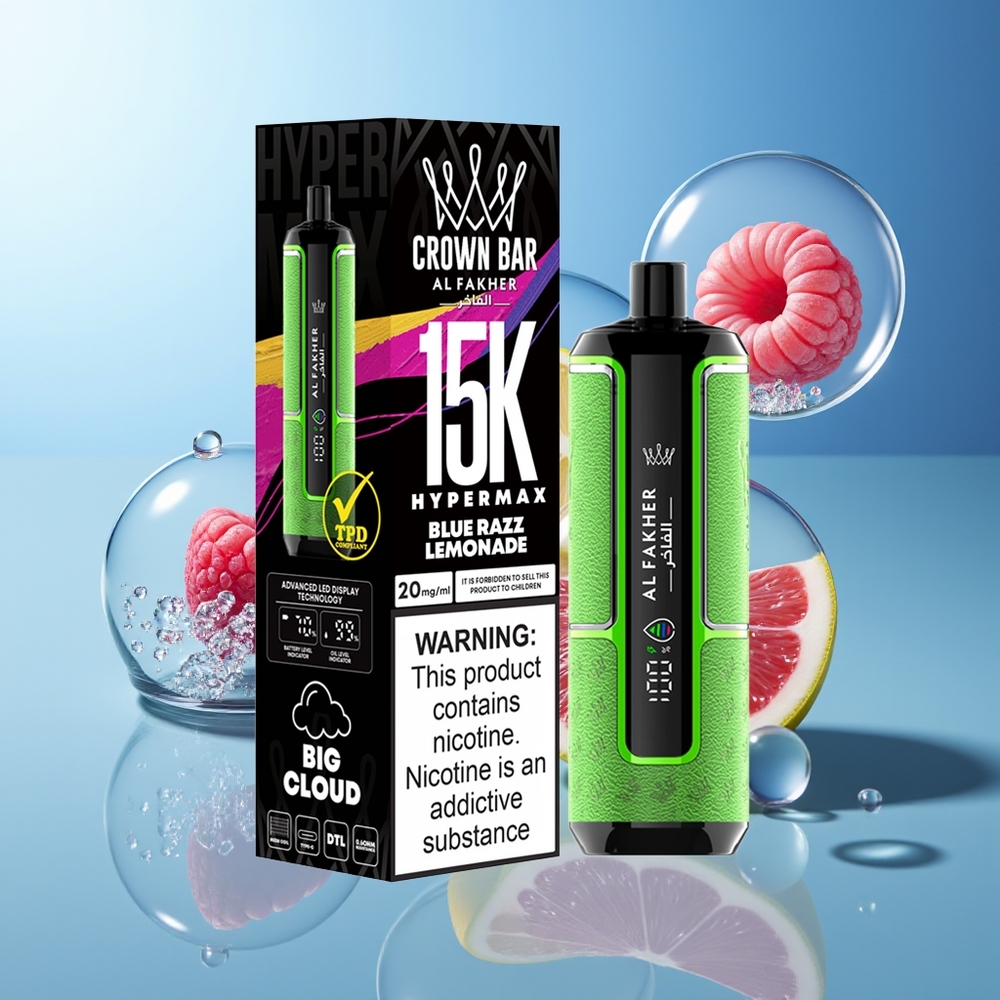 Al Fakher Crown Bar 15K Hypermax Jednorazowy Vape Kit Niebieska Lemoniada 22ml