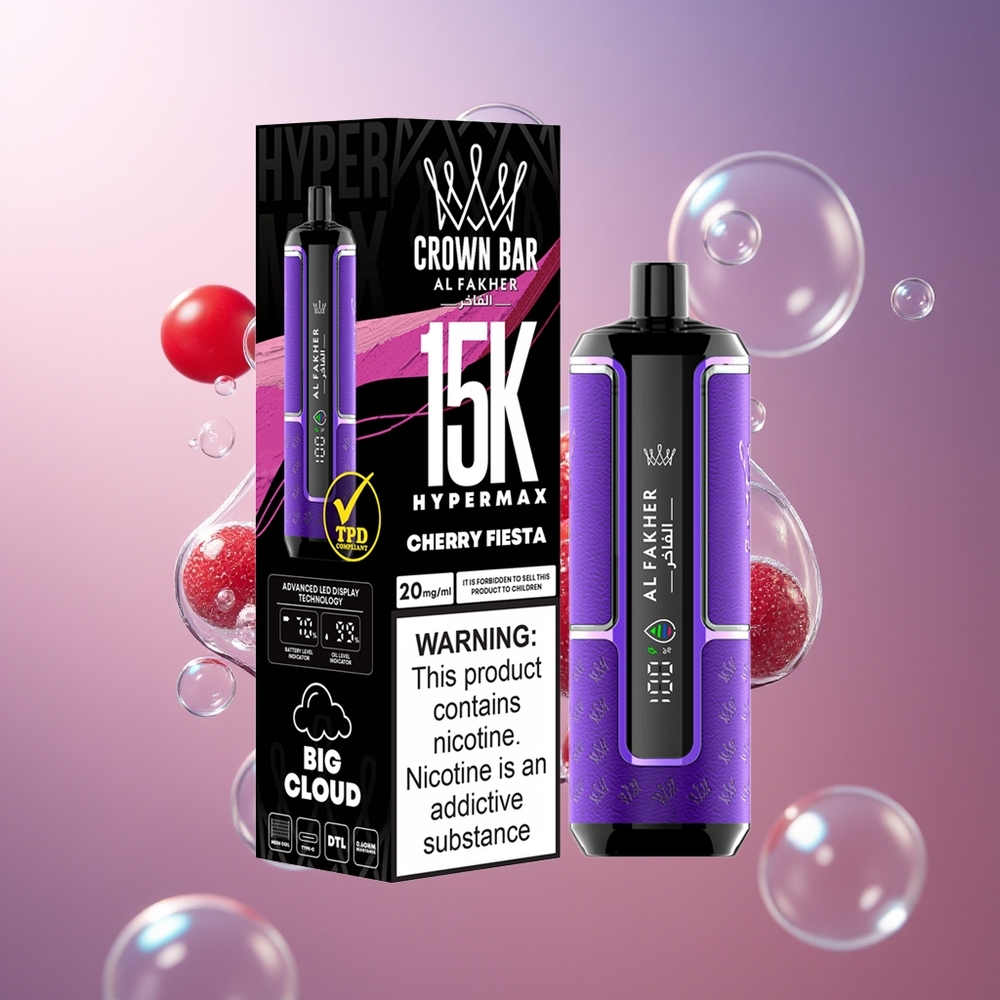 Al Fakher Crown Bar 15K Hypermax Wiśnia Fiesta Kompaktowy