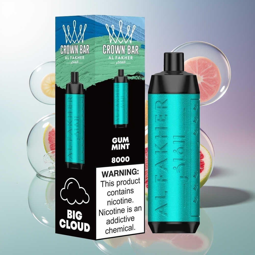 Al Fakher Crown Bar 8000 Crystal 600mah Jednorazowy Vape Gum Miętowy