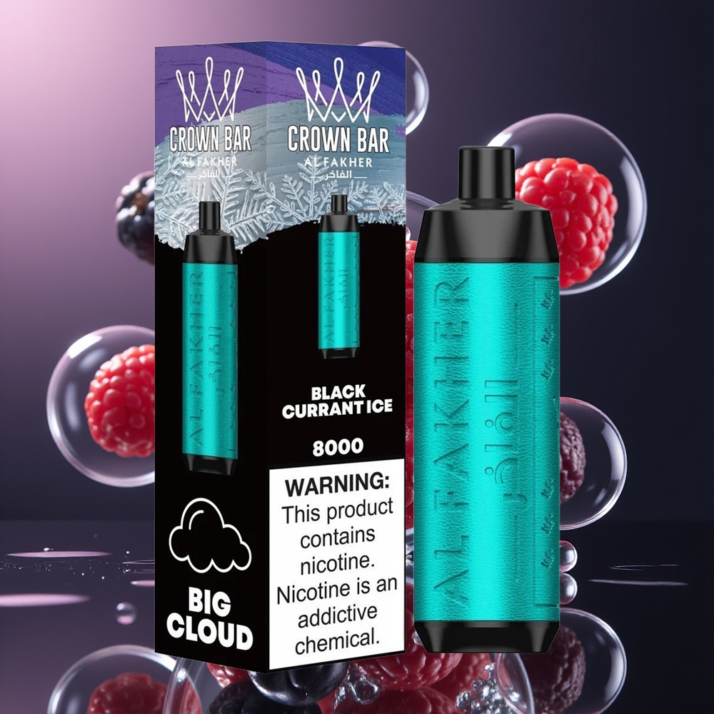 Al Fakher Crown Bar 8000 Crystal Czarna Porzeczka Lód 18ml