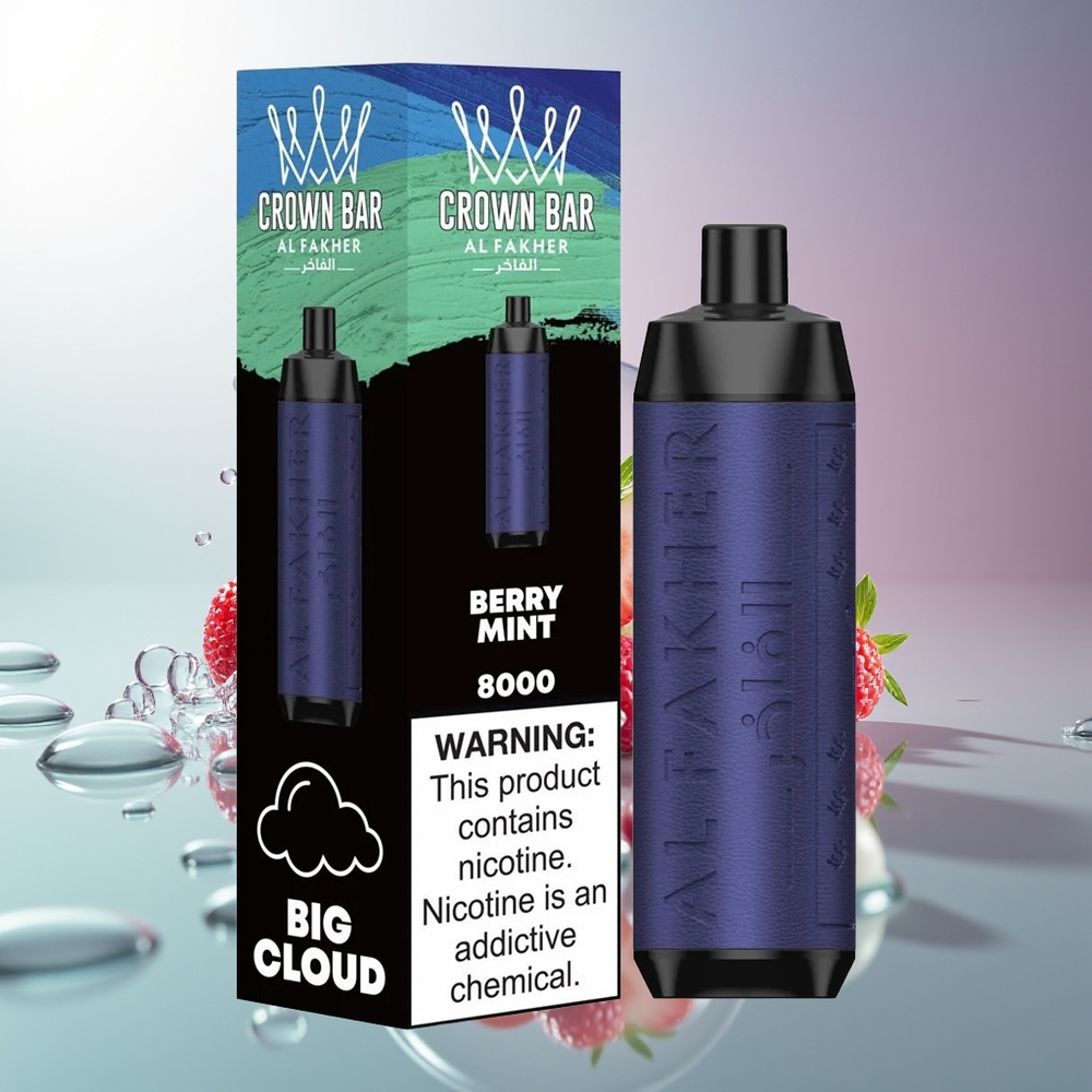 Al Fakher Crown Bar 8000 Crystal Jagoda Mięta 18ml Jednorazowy Vape
