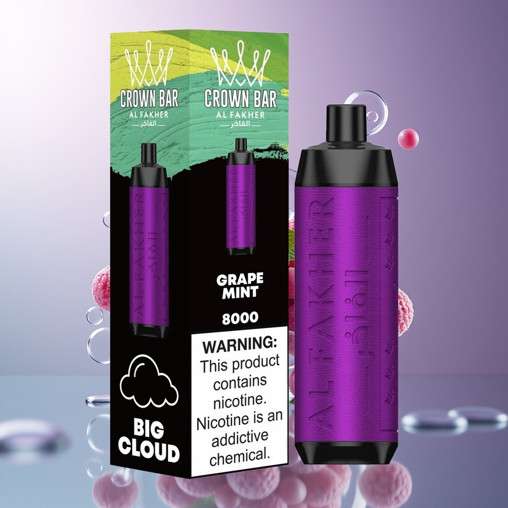 Al Fakher Crown Bar 8000 Crystal Winorośli Mięta 18ml