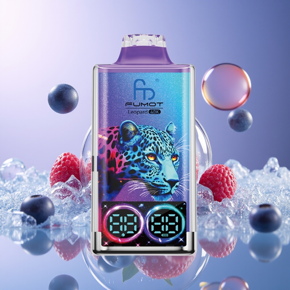 Fumot Leopard 40K Puffs Dual Mesh Borówka Lodowa