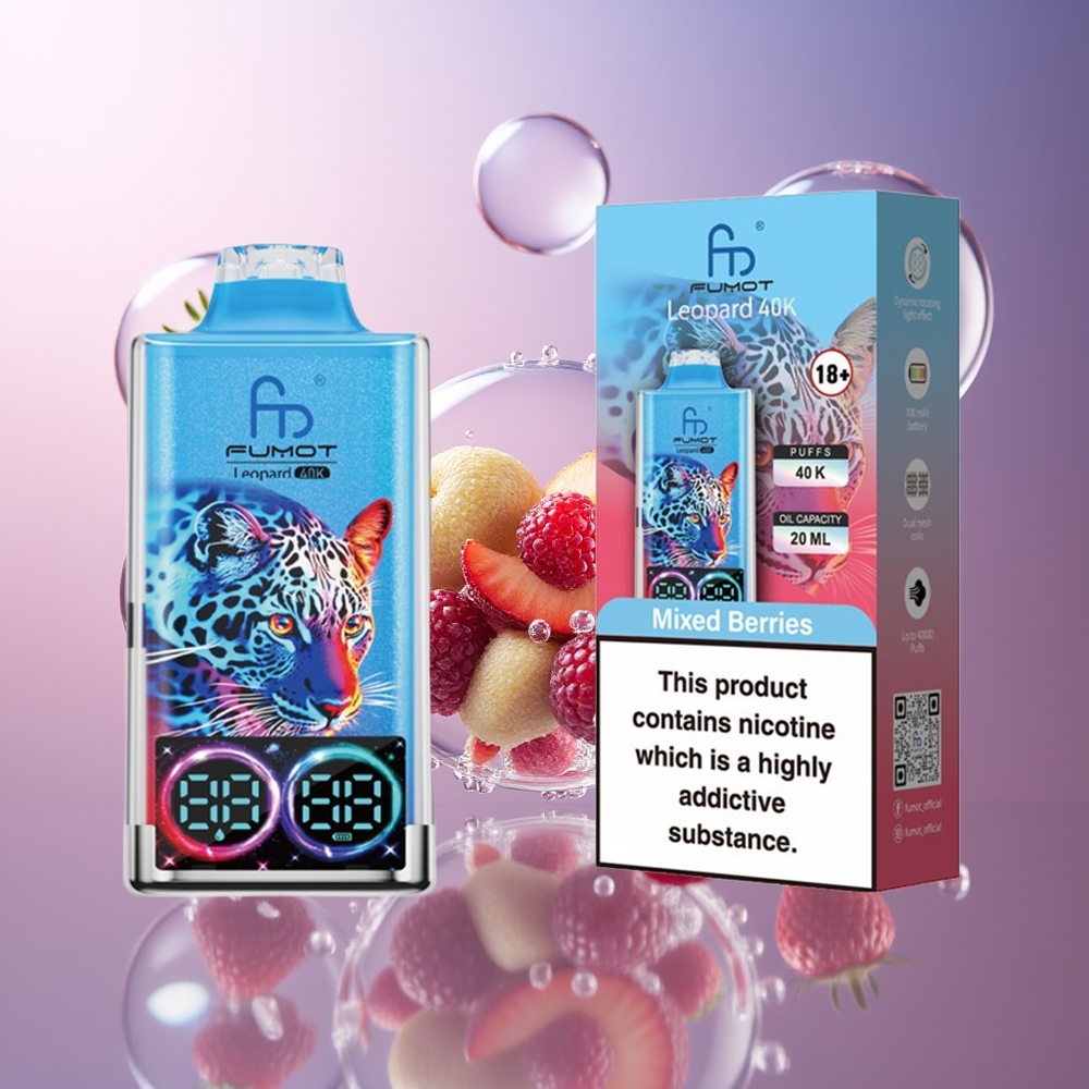 Fumot Leopard 40K Puffs Dual Mesh Mieszane Jagody