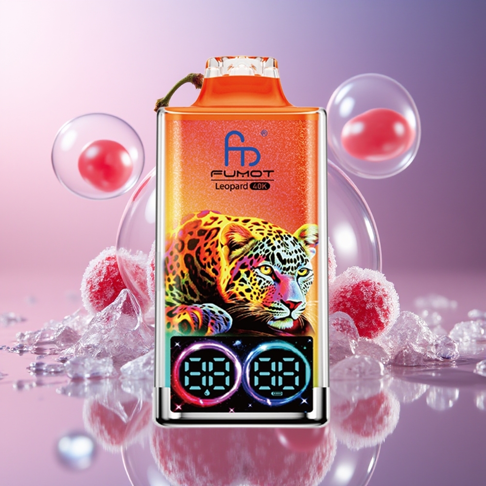 Fumot Leopard 40K Puffs Dual Mesh Wiśnia Lód