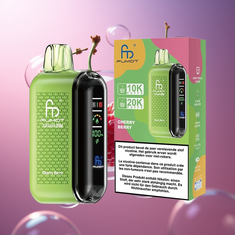 Fumot Tornado 20000 Pojedynczy Tryb Silnika Wiśnia Jagoda