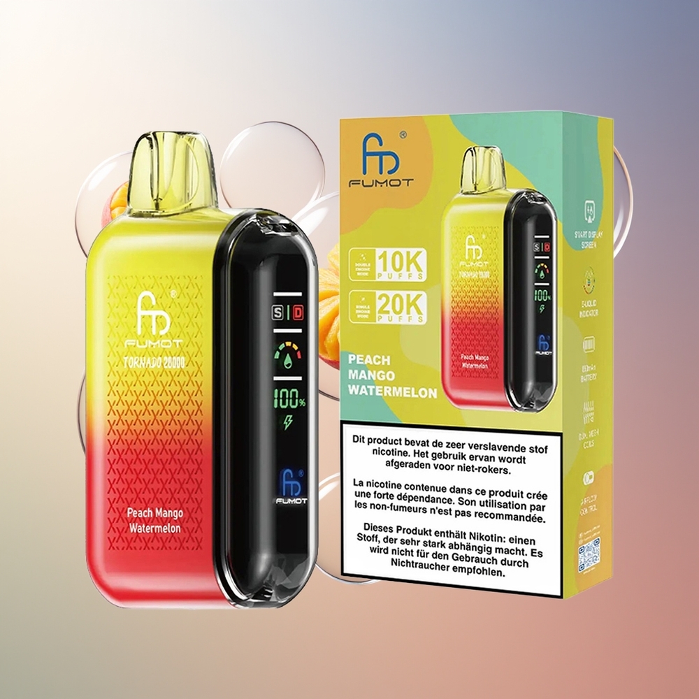 Fumot Tornado 20000 Pojemność 20ml Brzoskwinia Mango Arbuz