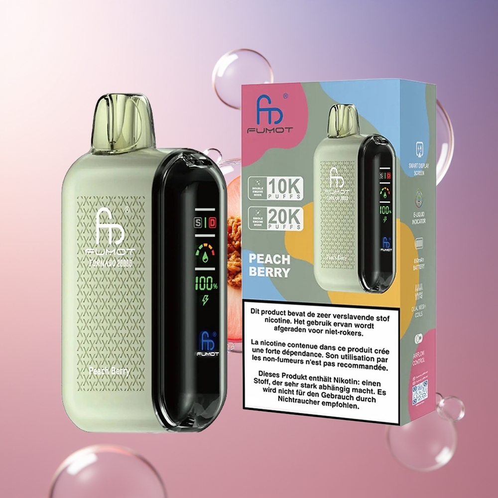 Fumot Tornado 20000 Pojemność Płynu 20ml Brzoskwiniowo-Jagodowy