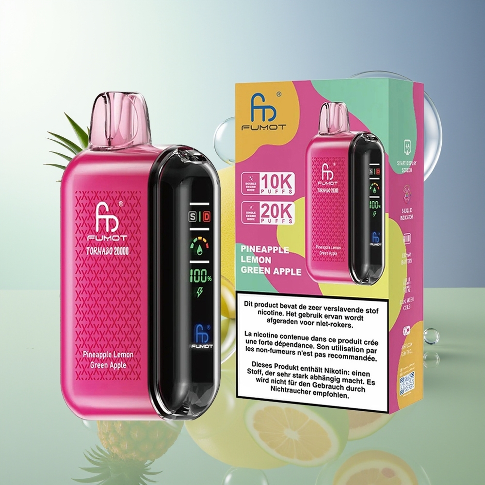 Fumot Tornado 20000 Puffs Dual Mesh Ananas Cytryna Zielone Jabłko