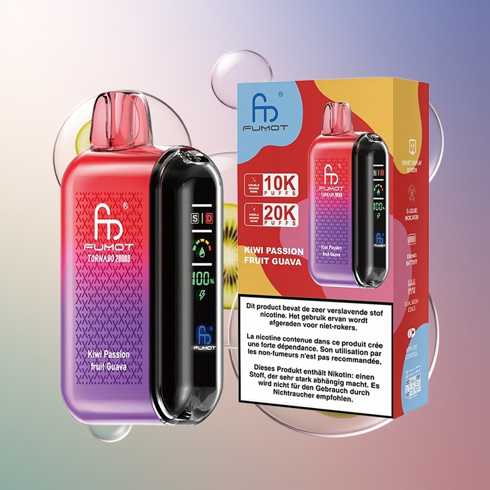 Fumot Tornado 20000 Puffs Dual Mesh Coil Kiwi Marakuja Guawa