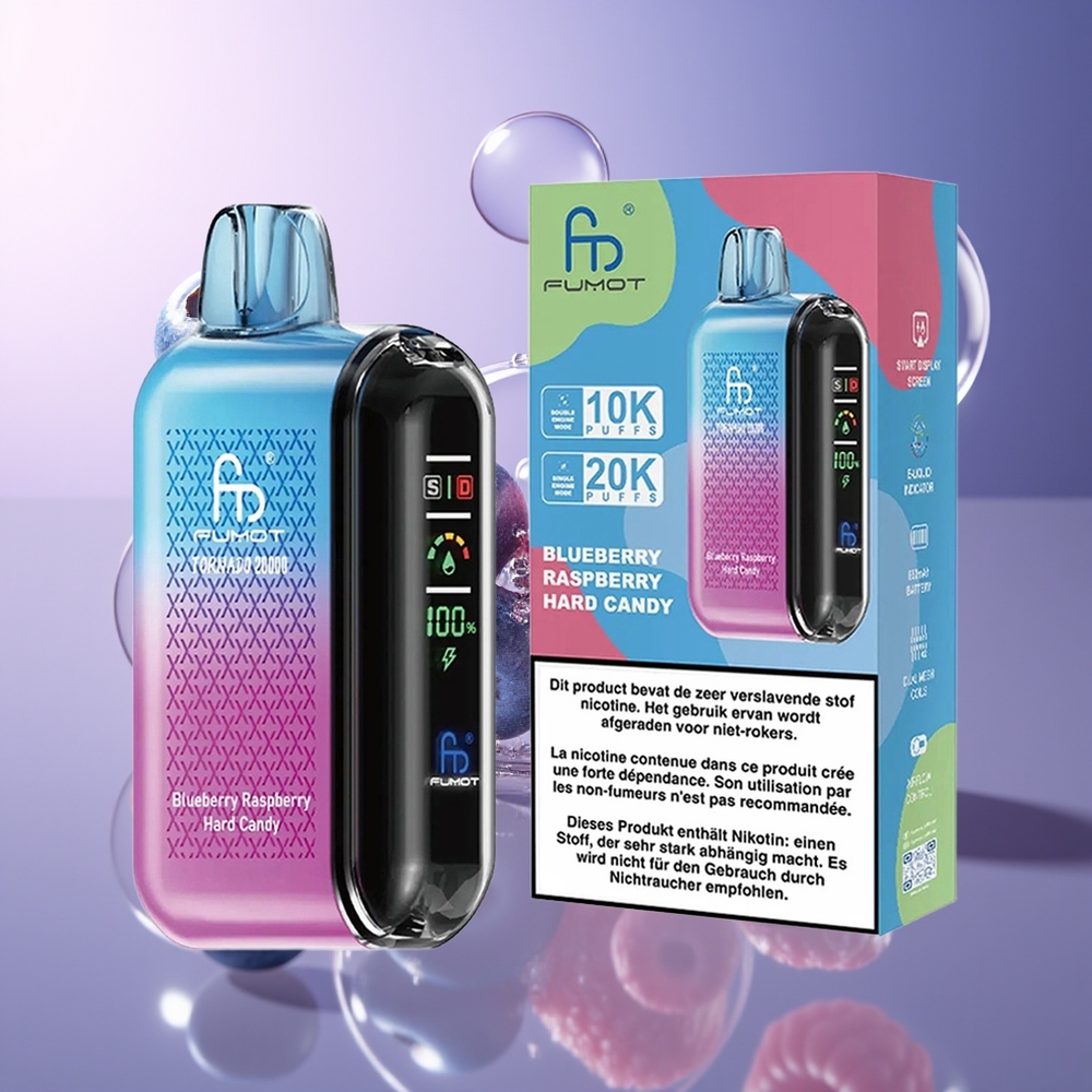 Fumot Tornado 20000 Puffs Dual Mesh Coil Malinowy Cukierkowy