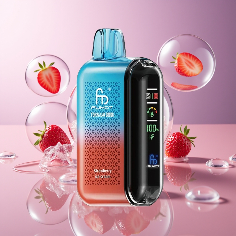 Fumot Tornado 20000 Puffs Smart Display Truskawkowy Lód