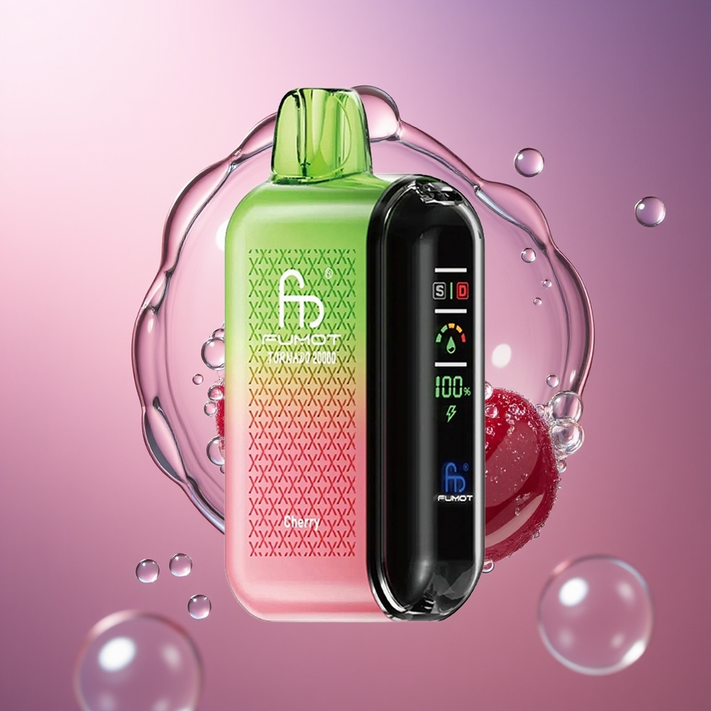 Fumot Tornado 20000 Puffs Wiśna Wyświetlacz Inteligentny