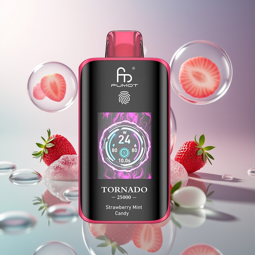 Fumot Tornado 25000 Puffs 700mAh Truskawkowo-Miętowy Cukierek
