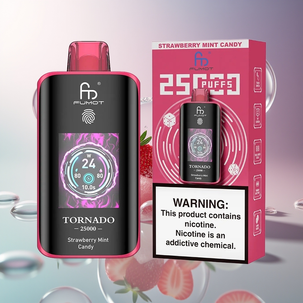 Fumot Tornado 25000 Puffs 700mAh Truskawkowo-Miętowy Cukierek
