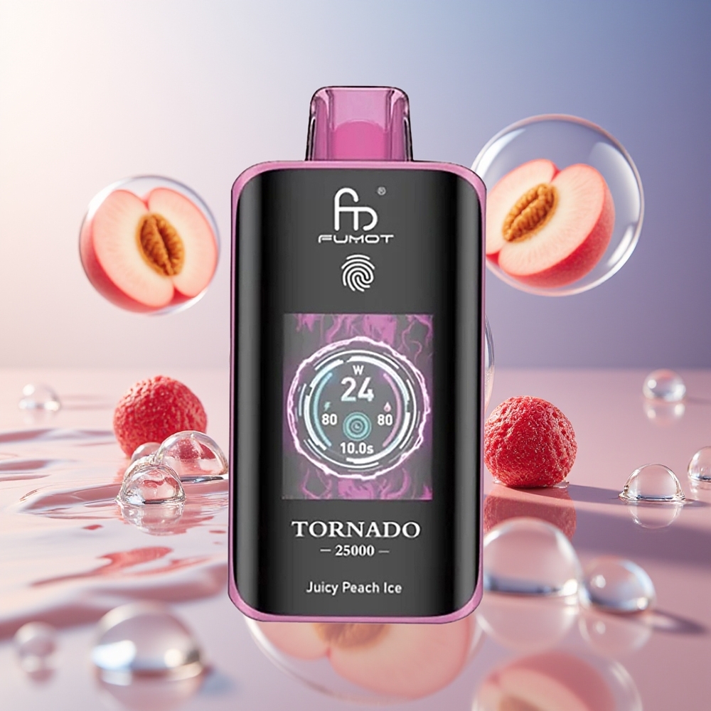 Fumot Tornado 25000 Zasilany Typem-C Soczysta Brzoskwiniowy Lód