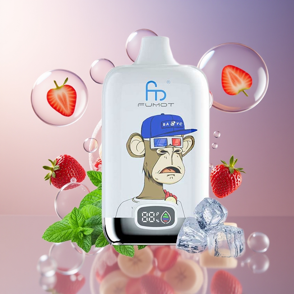 Fumot Tornado Digital Box 12000 Puffs Mesh Strawberry Banana (Truskawka Banan)