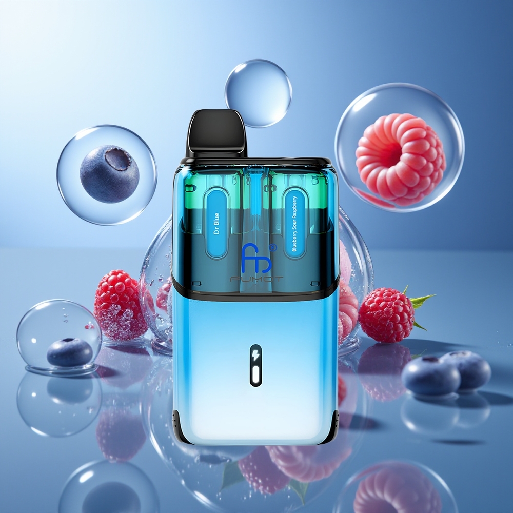 Fumot Ultra T32000 24ml Dr Niebieski - Jagoda Kwaśna Malina