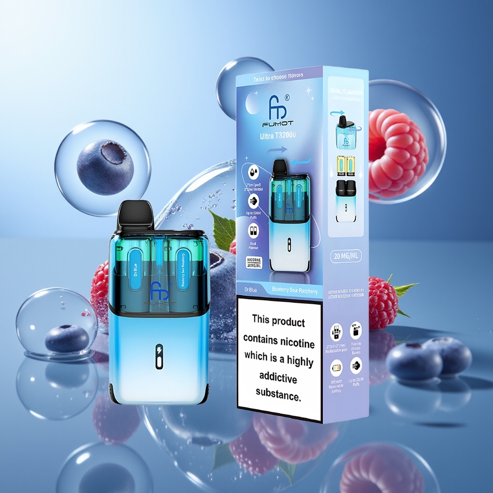 Fumot Ultra T32000 24ml Dr Niebieski - Jagoda Kwaśna Malina