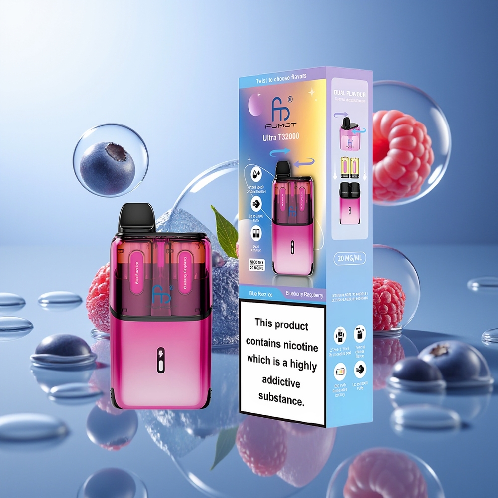 Fumot Ultra T32000 24ml Niebieska Malina Lód - Niebieska Jeżyna Malina