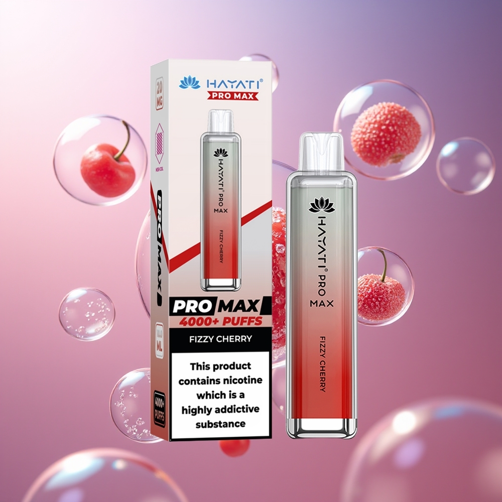 Hayati Pro Max 4000 Puffs Błyszcząca Wiśnia Ładowana