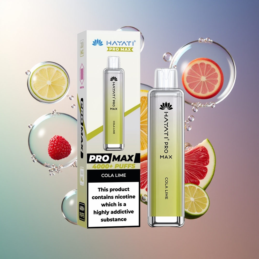 Hayati Pro Max 4000 Puffs Cola Lime Ładowana Bateria