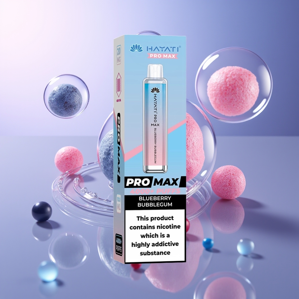 Hayati Pro Max 4000 Puffs Dual 1.1 Ohm Mesh Coil Jednorazowy Vape Jagodowa Gumka Balonowa