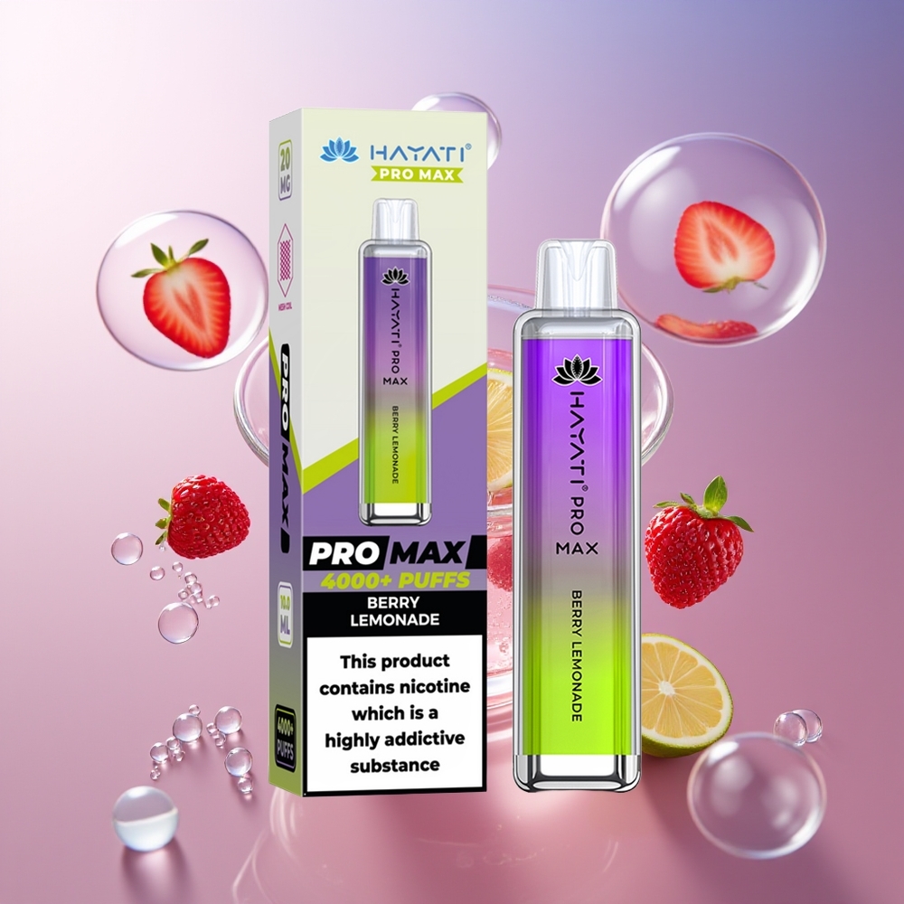 Hayati Pro Max 4000 Puffs Jednorazowe E-papieros Jagoda Lemoniada 1400mAh