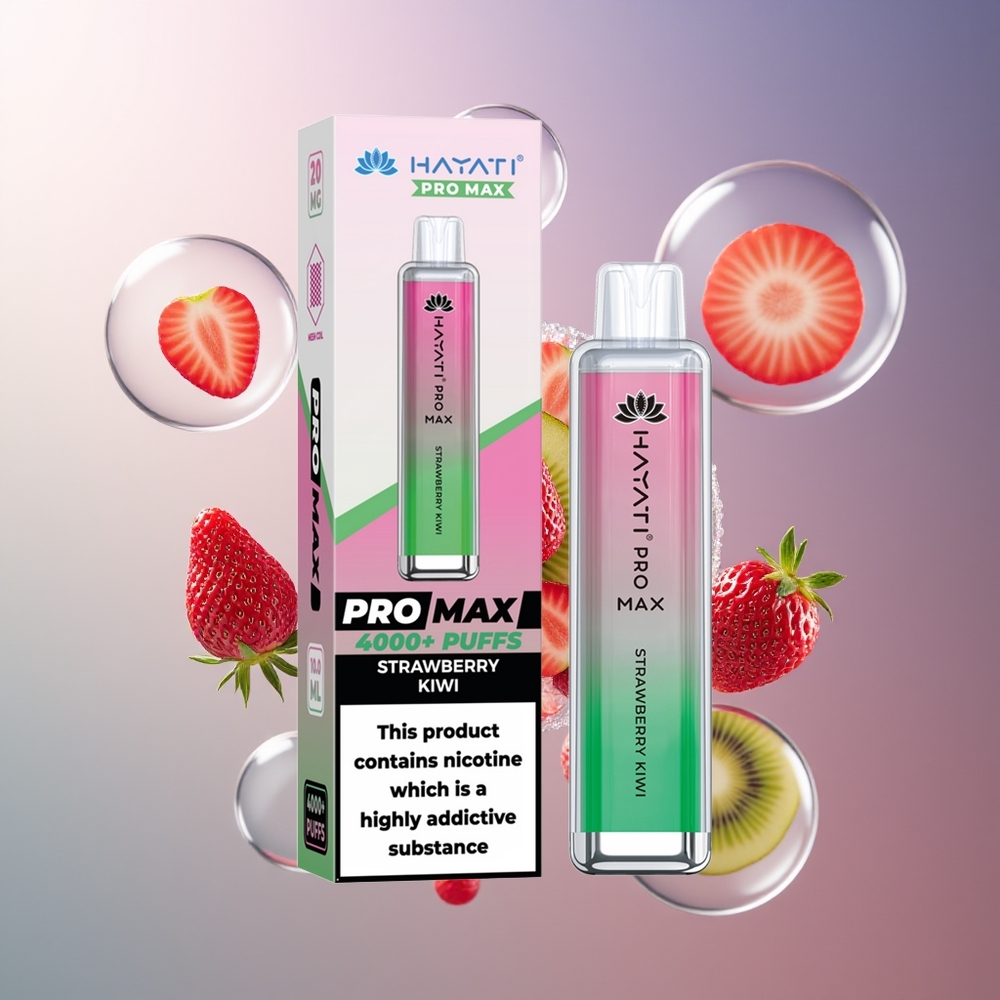 Hayati Pro Max 4000 Puffs Jednorazowy E-Papieros Truskawka Kiwi z Baterią 1400mAh