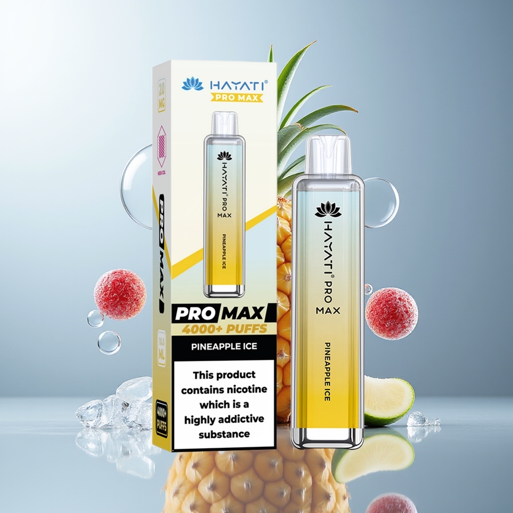 Hayati Pro Max 4000 Puffs Jednorazowy Vape Ananas Lód z LED