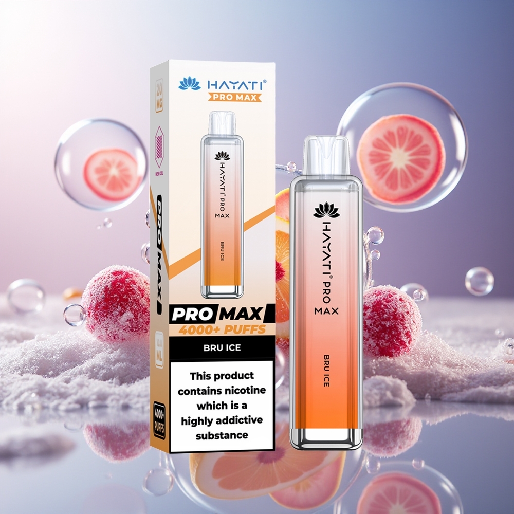 Hayati Pro Max 4000 Puffs Jednorazowy Vape Bru Lód z Ładowaniem