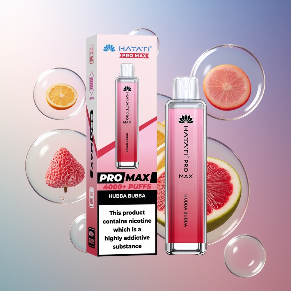 Hayati Pro Max 4000 Puffs Jednorazowy Vape Hubba Bubba 5% Nikotyna