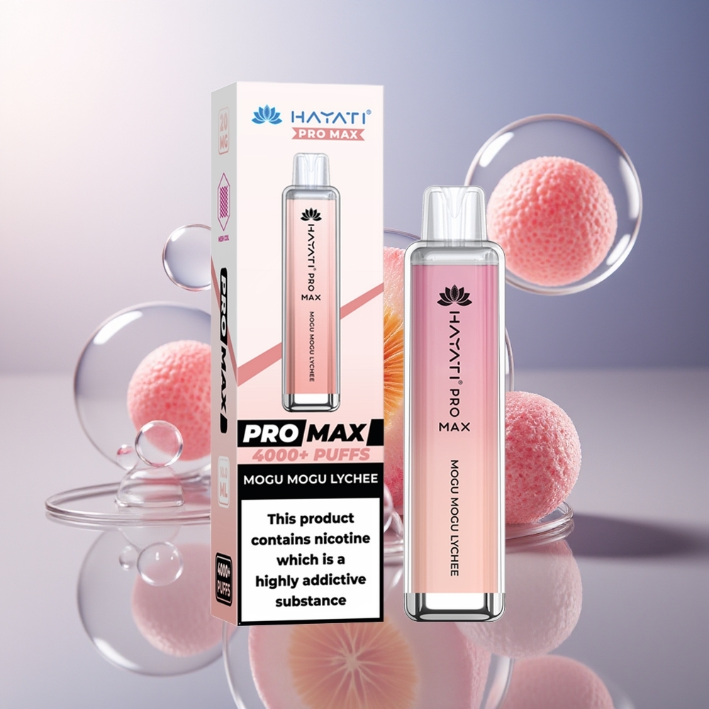 Hayati Pro Max 4000 Puffs Jednorazowy Vape Mogu Mogu Liczi z Akumulatorem 1400mAh