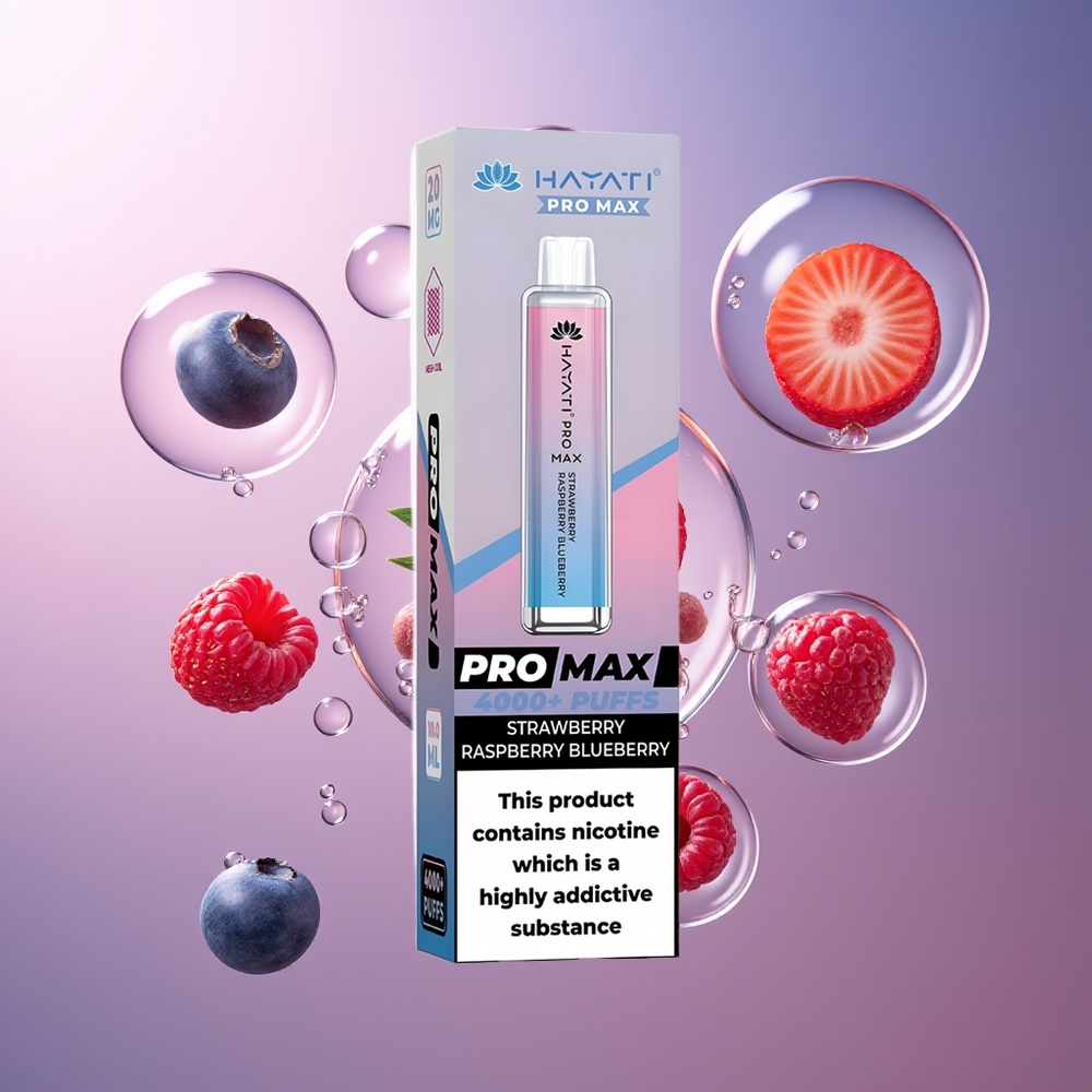 Hayati Pro Max 4000 Puffs Jednorazowy Vape Truskawka Malina Jagoda 2% Nikotyna