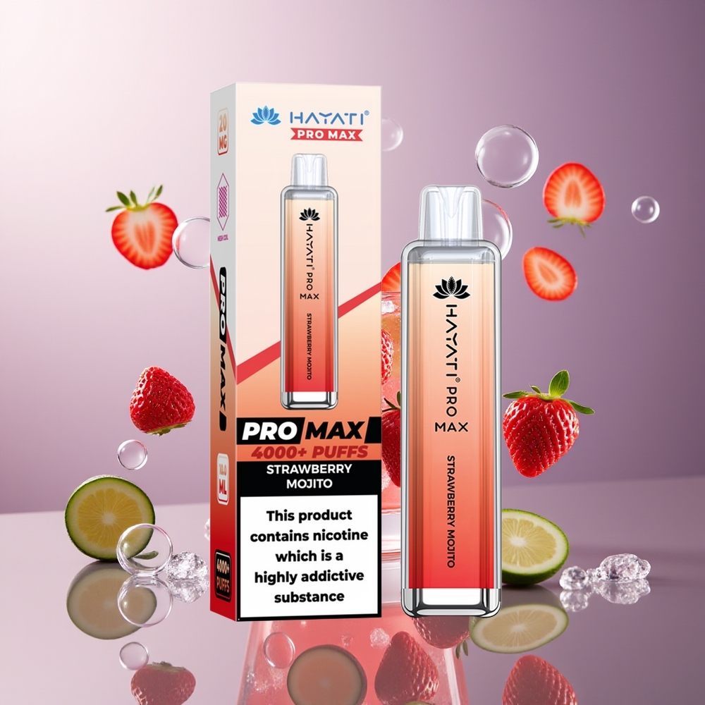 Hayati Pro Max 4000 Puffs Jednorazowy Vape Truskawkowy Mojito Rechargeable