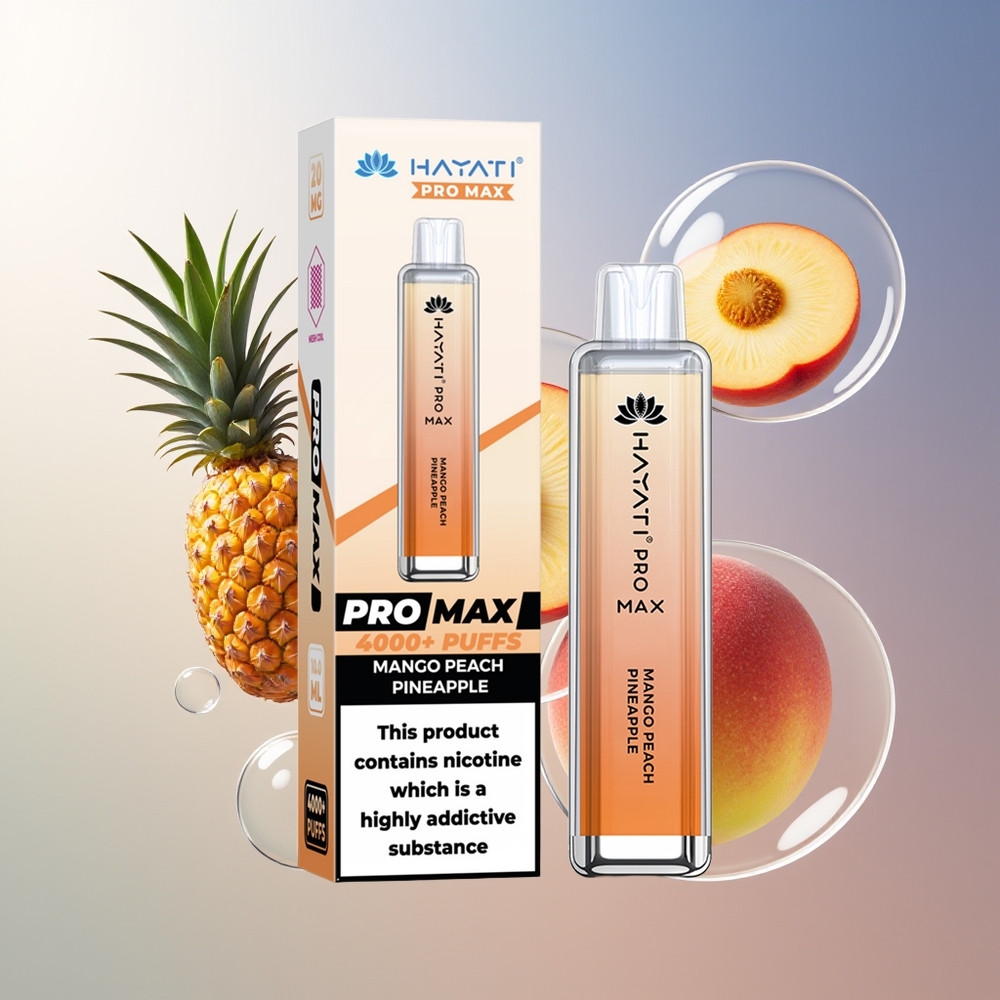 Hayati Pro Max 4000 Puffs Mango Brzoskwinia Ananas Dual 1.1 Ohm Mesh Coil