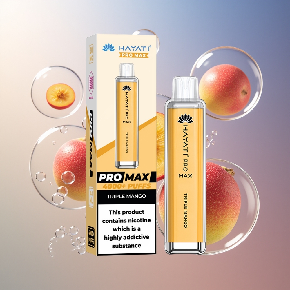 Hayati Pro Max 4000 Puffs Potrójne Mango Ładowana Bateria 1400mAh