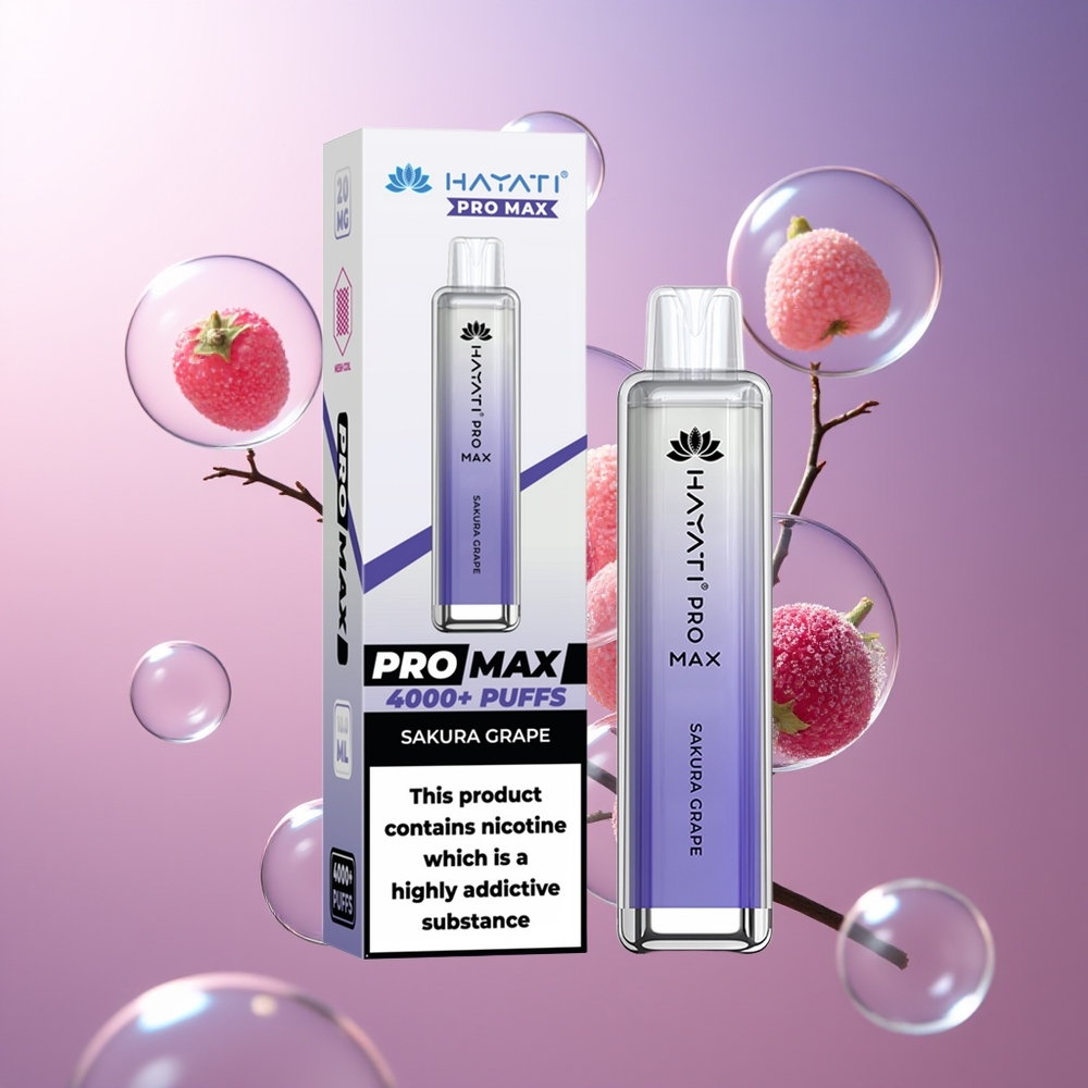 Hayati Pro Max 4000 Puffs Wiśniowy Winogrono z Ładowaniem