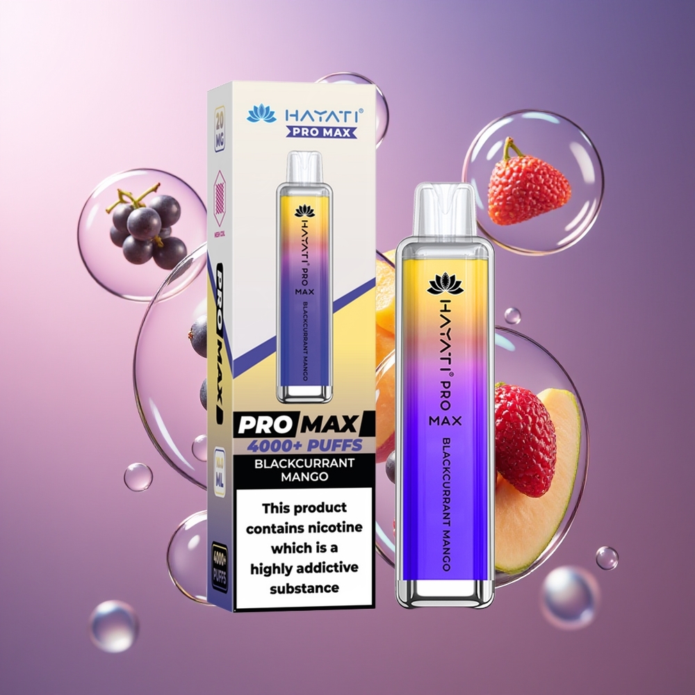 Hayati Pro Max 4000 Puffs Ładowalna Czarna Porzeczka Mango