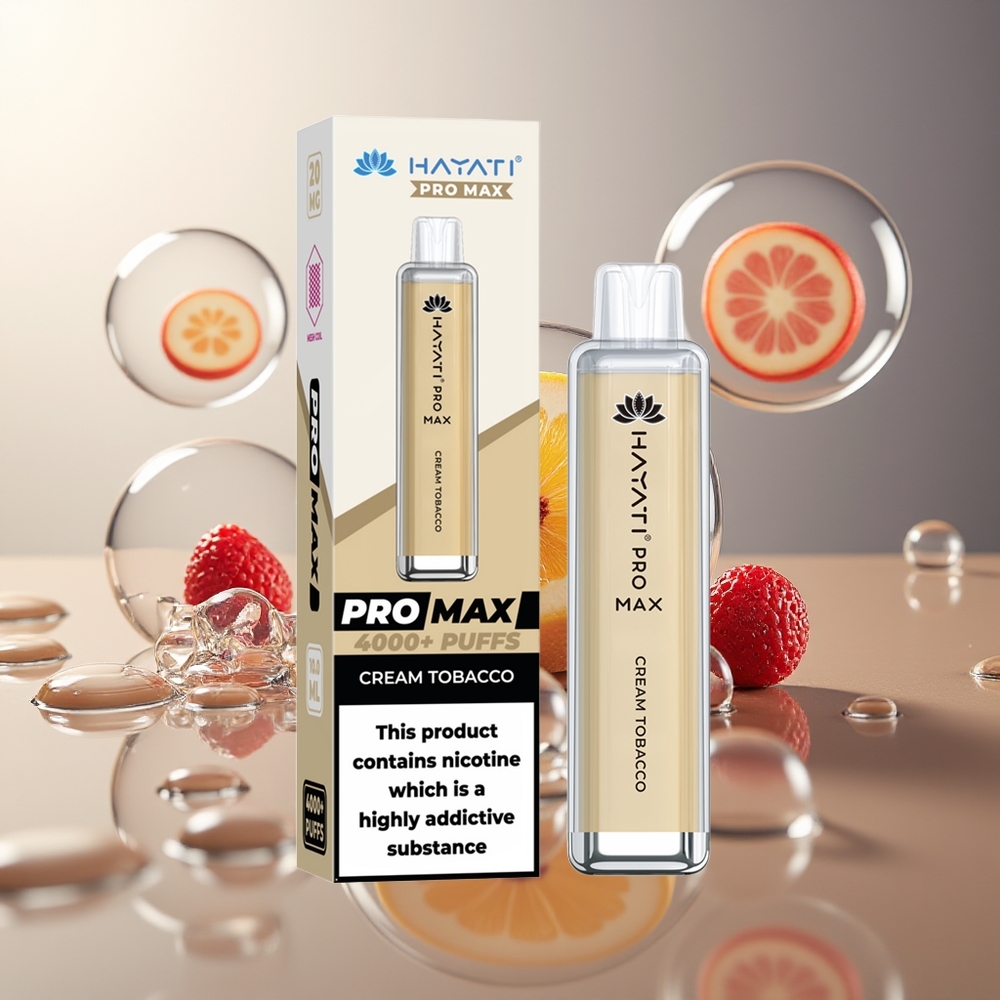 Hayati Pro Max 4000 Puffs Ładowany Jednorazowy Wap Kremowy Tytoń