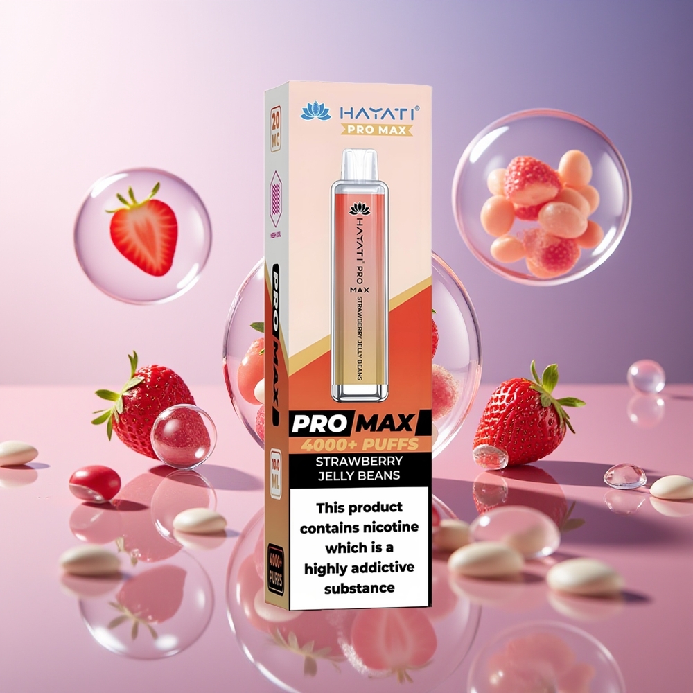 Hayati Pro Max 4000 Puffs Żelki Truskawkowe Dual 1.1 Ohm Mesh Coil