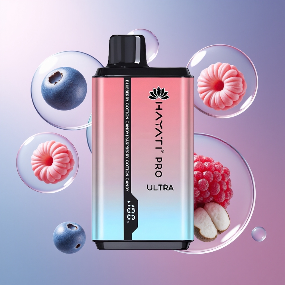 Hayati Pro Ultra 15000 Puffs 12ml Jagoda Wata Cukrowa Malina Wata Cukrowa