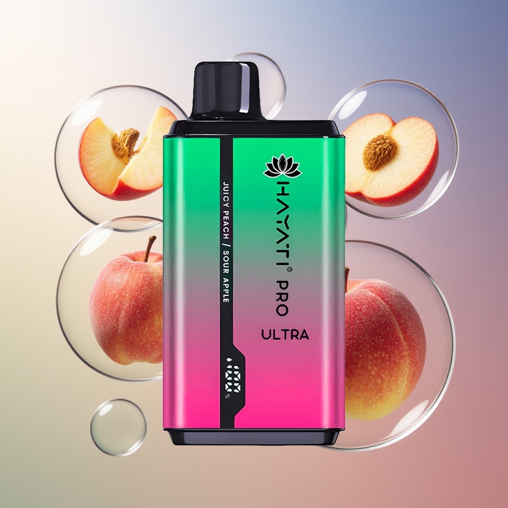 Hayati Pro Ultra 15000 Puffs 850mAh Kwaśne Jabłko Soczysta Brzoskwinia