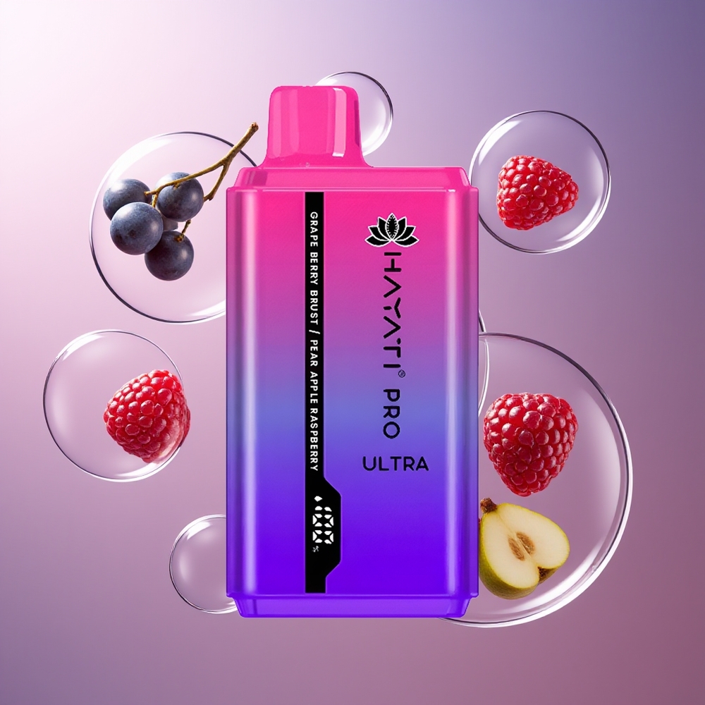 Hayati Pro Ultra 15000 Puffs 850mAh Winogrono Jagoda Gruszka Jabłko Malina