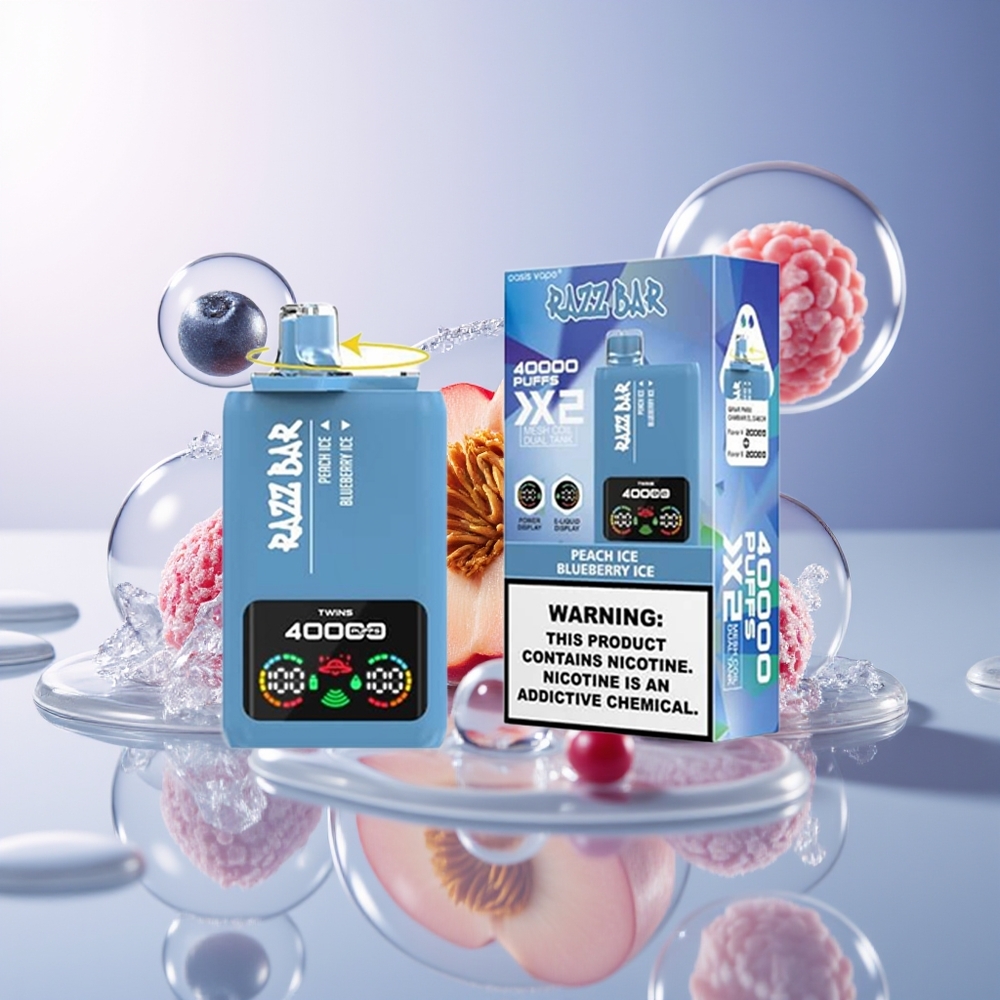 Razz Bar 40000 Puffs 1.0Ohm 2 Brzoskwiniowy Lód - Jagodowy Lód