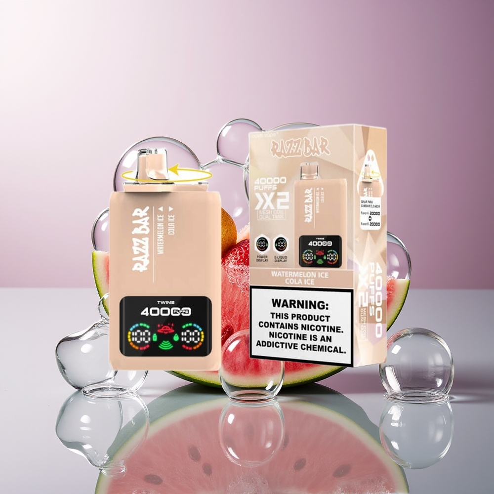 Razz Bar 40000 Puffs 1.0Ohm 2 Mesh Coil Arbuzowy Lód - Lodowa Cola